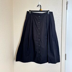 Banana Republic Black Midi Button Up Skirt Size Medium NWT